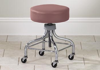 Clinton Industries 2100 Adjustable Chrome Stool w/Square Foot Ring - Value Series
