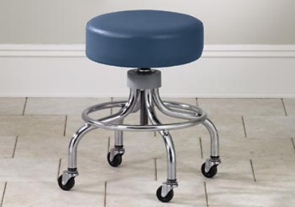 Clinton Industries 2102 - Adjustable Chrome Stool w/Round Footing - Value Series